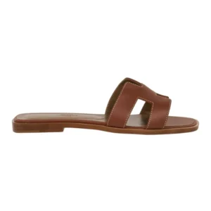 Hermes Oran Sandal Flat Gold Box Calfskin\Mightychic