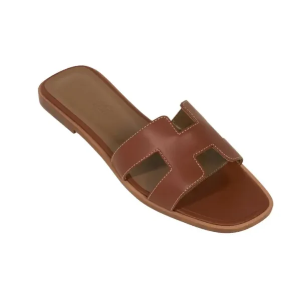 Hermes Oran Sandal Flat Gold Box Calfskin\Mightychic